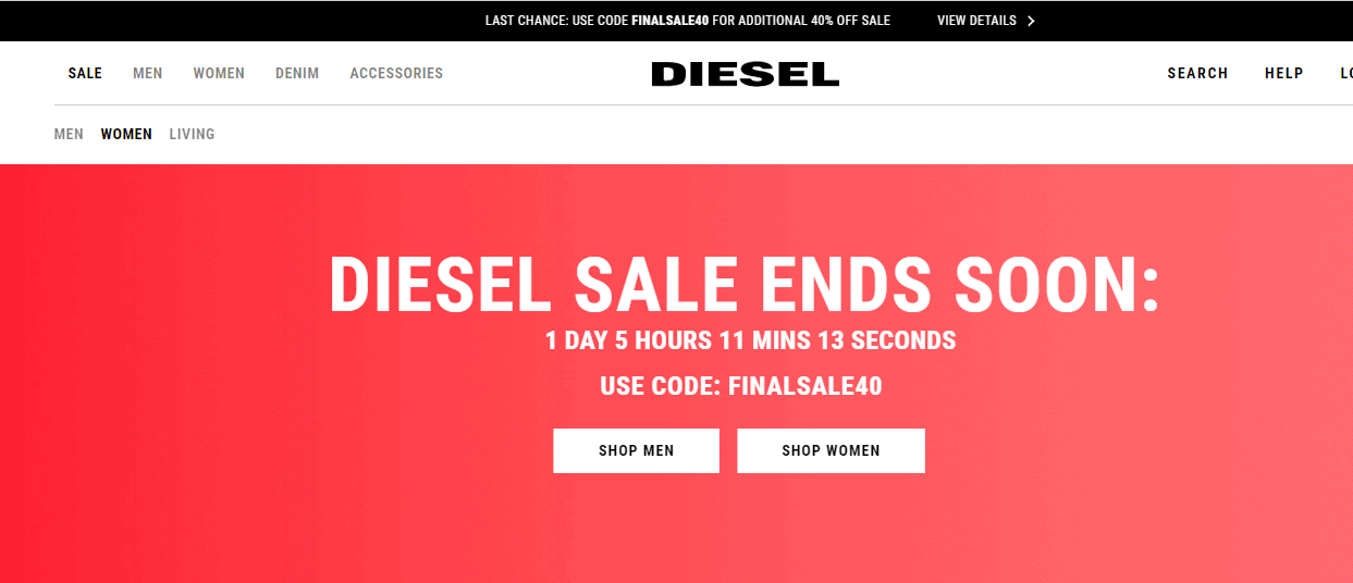Diesel折扣码2024 迪赛美国官网精选商品低至7折+额外6折美国免邮